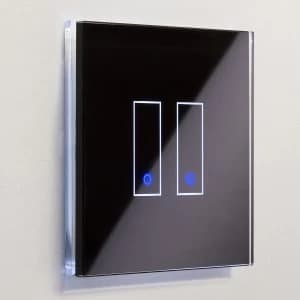 Image of Iotty Smart Switch - Rectangular Model E, 2 Gang - Black