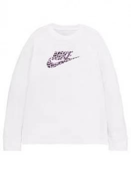 Image of Nike Girls NSW Long Sleeve T-Shirt - White, Size XL, Women