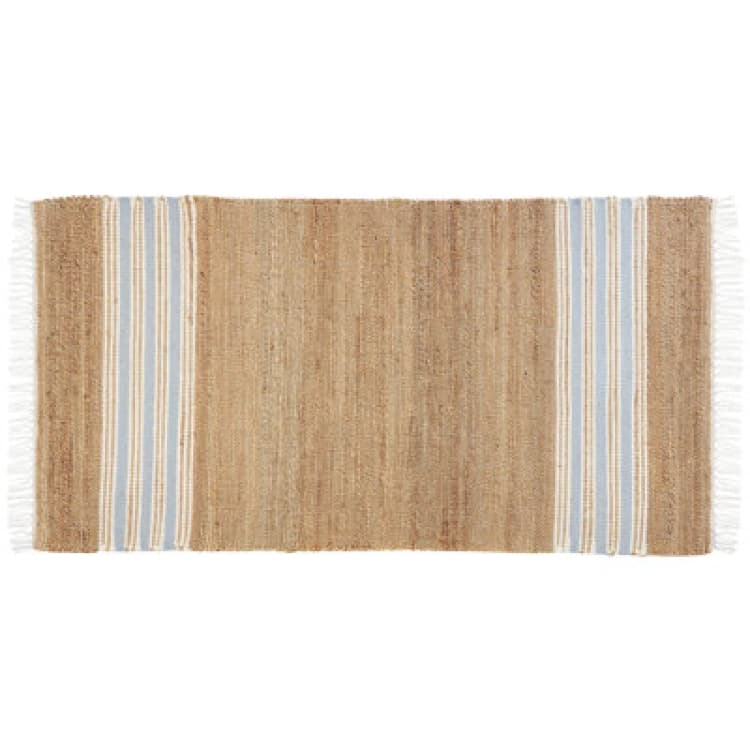 Image of Beliani Rug Mirza Light Blue 80 X 150 Cm Jute