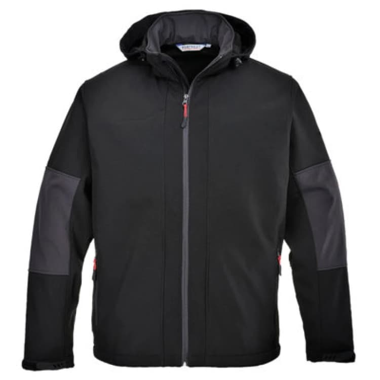 Image of Portwest Softshell Hooded Jacket TK53BKRXXXL Colour: Black