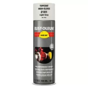 Image of Rust Oleum Hard Hat Metal Spray Paint Light Grey 500ml