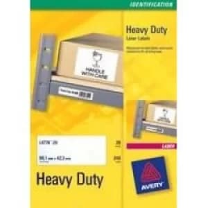 Image of Avery Laser Label H/duty 4/sht 20/pk Wh