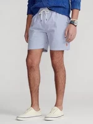 Image of Polo Ralph Lauren Polo Ralph Lauren Traveller Seersucker Swim Shorts, Royal Blue Size M Men