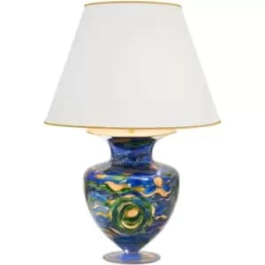Image of ANFORA 24K Gold Table Lamp 1 Light Aqua Blue