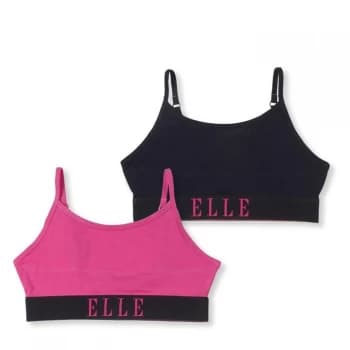 Image of Elle Elle 2 Pack Bralette Junior Girls - Pink/Black