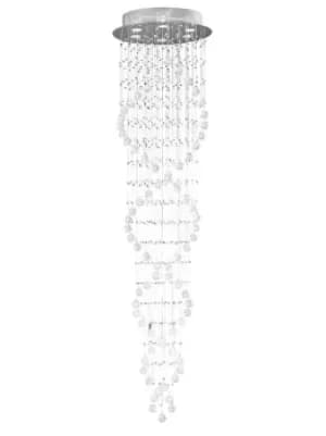 Image of Colorado Ceiling Cluster Pendant Spiral 6 Light Polished Chrome, Crystal
