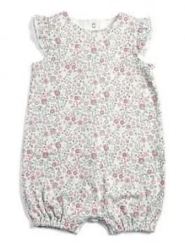 Image of Mamas & Papas Floral Printed Romper Baby Girls