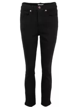 Image of Good American Womens Good Waist Crop Side Slit Jeans In Black