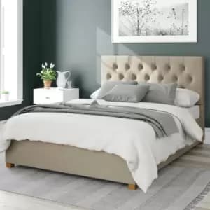 Image of Aspire Olivier Linen Kingsize Ottoman Bedframe - Natural