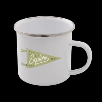 Image of Explore Enamel Mug - White