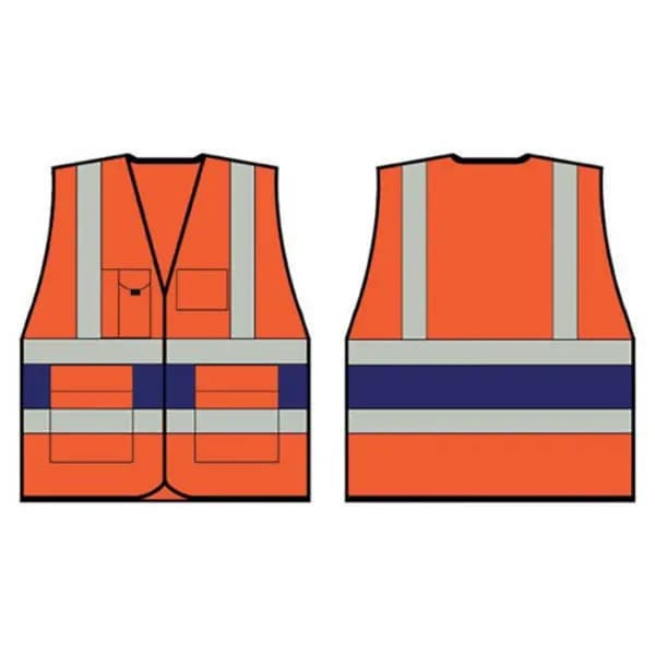Image of Beeswift Beeswift High Visibility Executive Vest Orange/Navy Blue 4XL HVV45N4XL