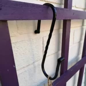 Image of 15cm Black Metal Twisted Design S Hook for Garden Wild Bird Feeders and Boxes - Tom Chambers