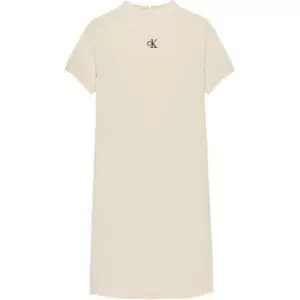Image of Calvin Klein Jeans Light Crinkle Ss Dress - Cream