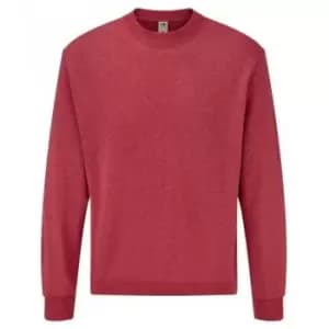 Image of Fruit Of The Loom Mens Classic Drop Shoulder Sweatshirt (L) (Heather Red)