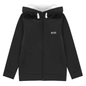 Image of Boss Logo Zip Hoodie - Black