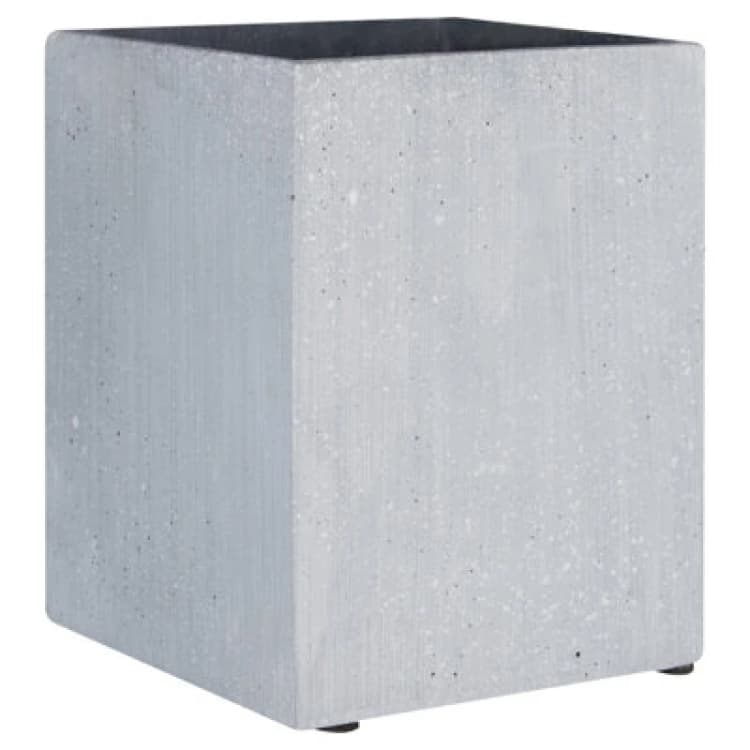 Image of Premier Housewares Polyresin Vase Grey Polyresin Small Square Vase Grey