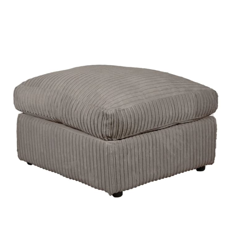 Image of LUXURY LIFE Dylan Jumbo Cord Fabric Footstool Grey