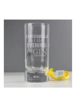Image of Personalised Let The Evening Be Gin Bubble Glass, One Colour, Women