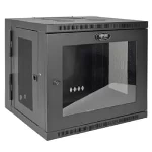 Image of Tripp Lite SRW10USG SmartRack 10U Low-Profile Switch-Depth Wall-Mount Small Rack Enclosure Clear Acrylic Window Hinged Back
