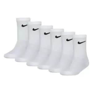 Image of Nike 6 Pack of Crew Socks Childrens - White