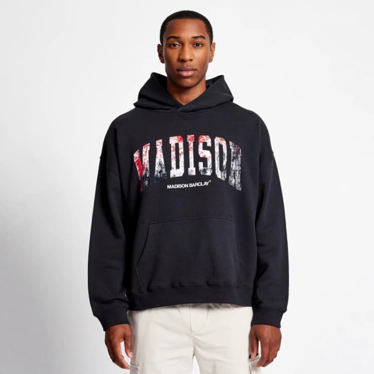 Image of Madison Barclay Distress Hoodie - Black XS