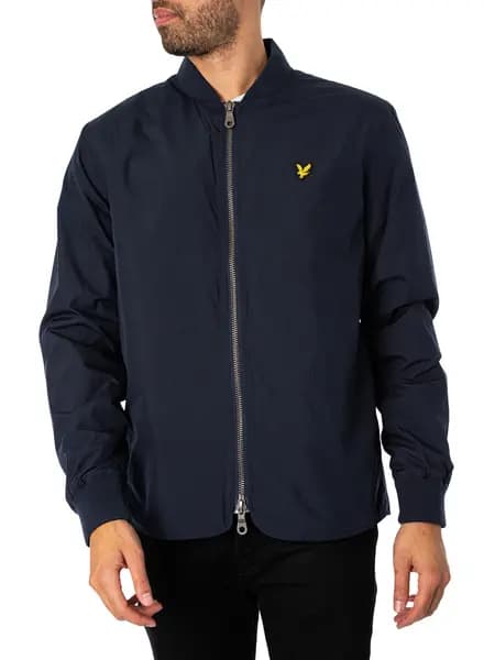 Image of Lyle & Scott Logo Bomber Jacket Dark Navy S