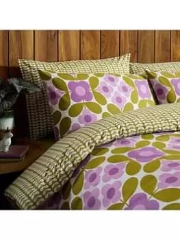 Image of Orla Kiely Flower Tile 100% Cotton Pillowcase Pair