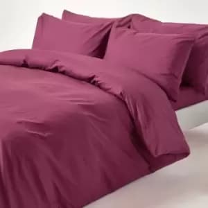 Image of Plum Egyptian Cotton Duvet Cover Set 200 Thread Count, Single - Plum - Plum - Homescapes