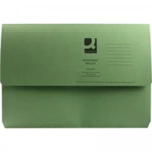 Image of Q Connect Document Wallet Fc Green - 50 Pack