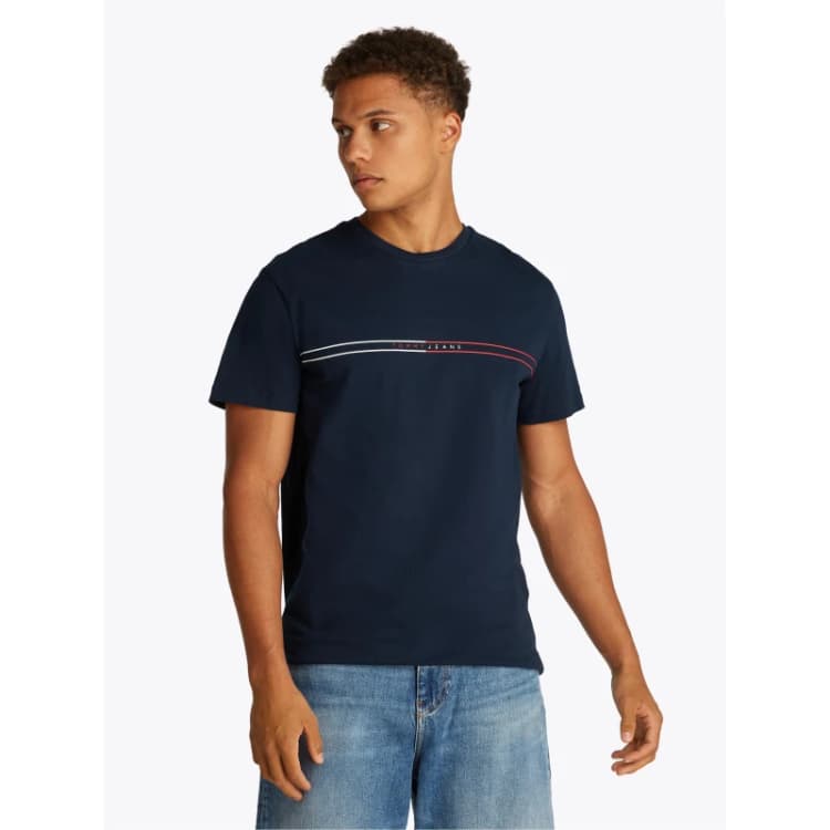 Image of Slim Fit T-Shirt with Coloured Stripes