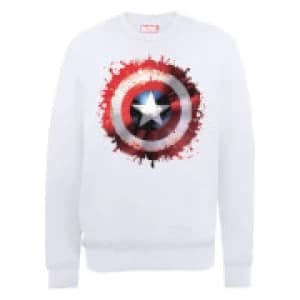 Image of Marvel Avengers Assemble Captain America Art Shield Sweatshirt - White - L