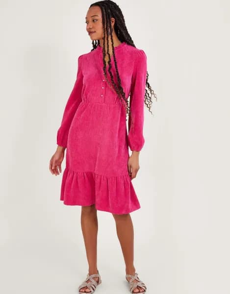 Image of Cord Buttoned Dress