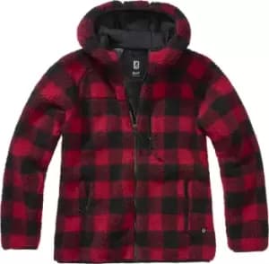 Image of Brandit Teddyfleece Ladies Jacket, black-red, Size 3XL for Women, black-red, Size 3XL for Women