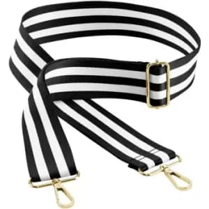 Image of Boutique Striped Adjustable Bag Strap (One Size) (Black/White) - Bagbase