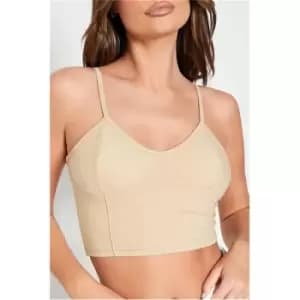 Image of I Saw It First Stone Corset Detail Cami Strap Bralet - Brown