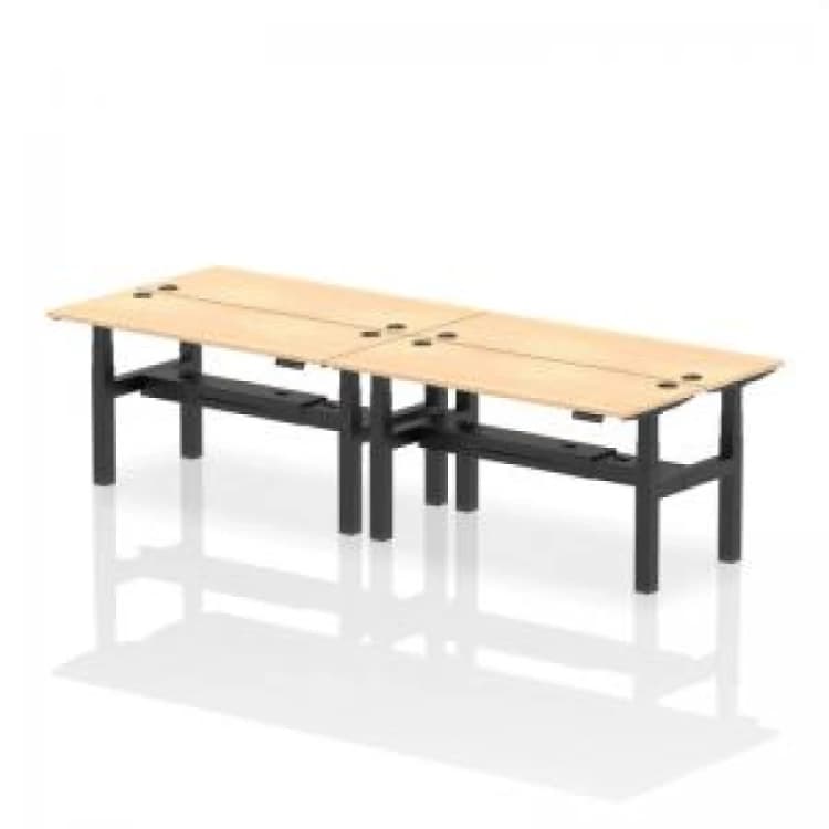 Image of Air Back-to-Back 1600 x 600mm Height Adjustable 4 Person Bench Desk DYNHA02226