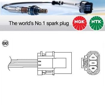 Image of 1x NGK NTK Oxygen O2 Lambda Sensor OTD2F-3K1 OTD2F3K1 (1907)