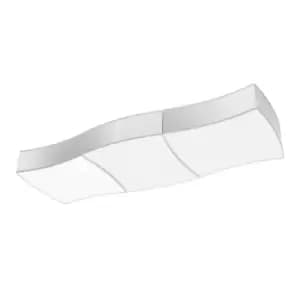 Image of Square Decorative Flush Ceiling Light, White, 106cm