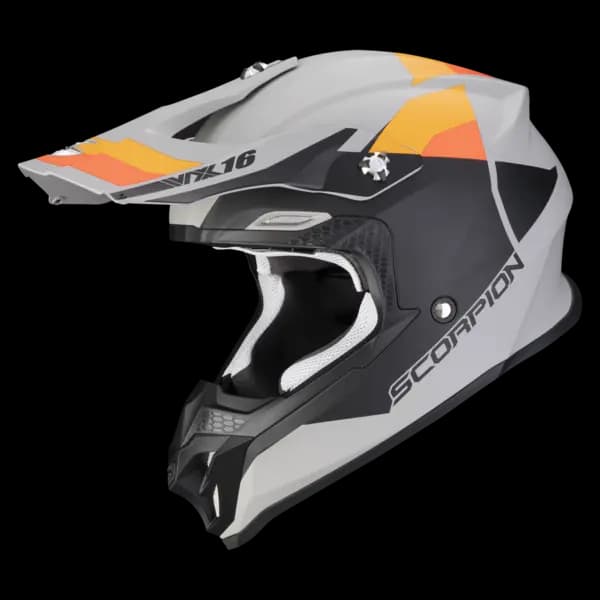 Image of Scorpion VX-16 Evo Air Spectrum Matt Grey-Orange Offroad Helmet Size XL