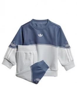 Image of Boys, adidas Originals Infant Tracksuit Set - Grey Blue, Size 0-3 Months