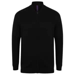 Image of Henbury Unisex Knitted Bomber Jacket (XXL) (Black)