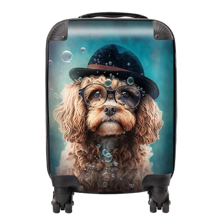 Image of Warren Reed - Designer Cavapoo Dog Splashart Suitcase Size: Large Multicolor Unisex Large
