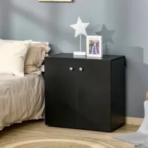 Image of Homcom Freestanding Storage Cabinet W/ Two Shelves Wooden Sideboard - Black