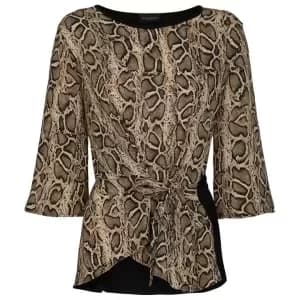 Image of James Lakeland Multicoloured Python Front Knot Blouse - 8