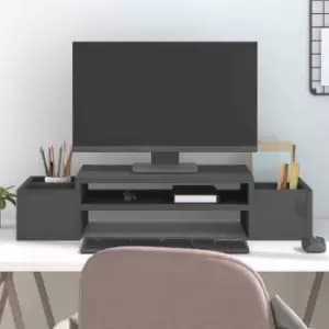 Image of Vidaxl Monitor Stand Grey 70X27.5X15cm Solid Wood Pine