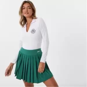 Image of Slazenger Sofia Richie Long Sleeve Polo Bodysuit - White