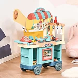 Image of HOMCOM Kid Fast Food Shop Playset 350-090 905mm 330 mm 795mm Multicolour