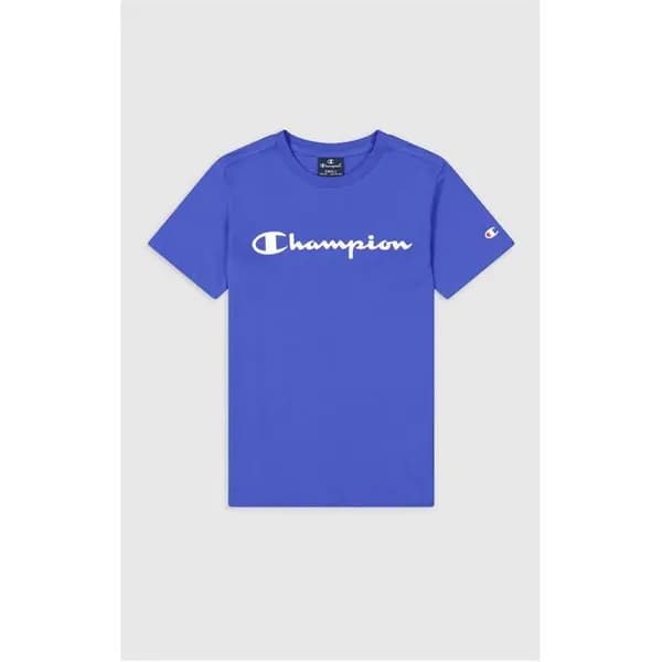 Image of Champion Blue Junior Script Logo T-Shirt