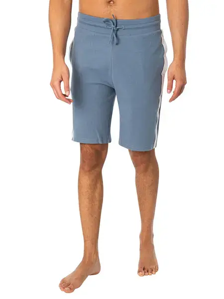 Image of Tommy Hilfiger Lounge Side Stripe Sweat Shorts Blue Coal S