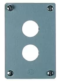 Image of Eaton Brushed Aluminium M22 Push Button Enclosure - 2 Hole 22mm Diameter